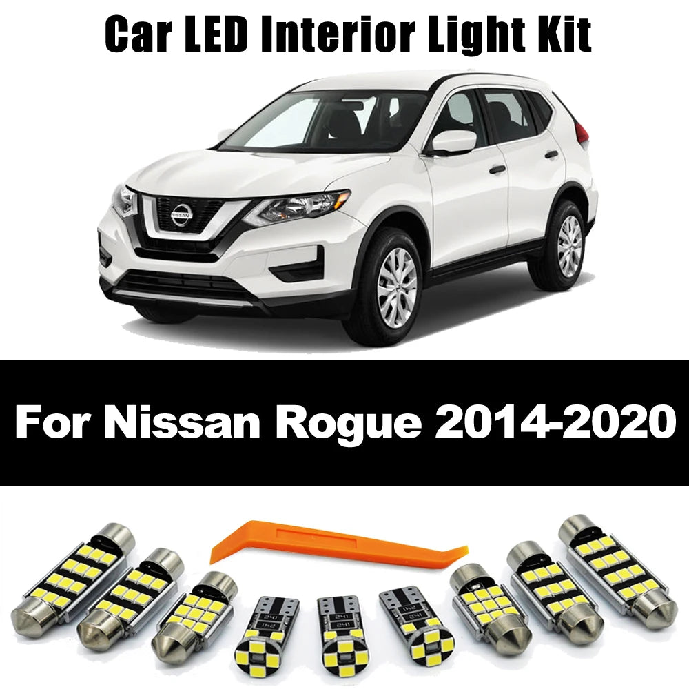 ZITWO 12Pcs License Plate Lamp LED Interior Light Kit For Nissan Rogue 2014 2015 2016 2017 2018  - Canbus LED Car Light