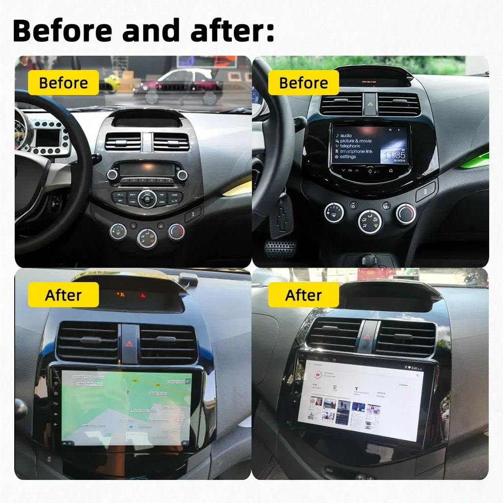 Car Radio Android 16 For Chevrolet Spark Beat Matiz Creative M300 2009-2016 Carplay Auto W