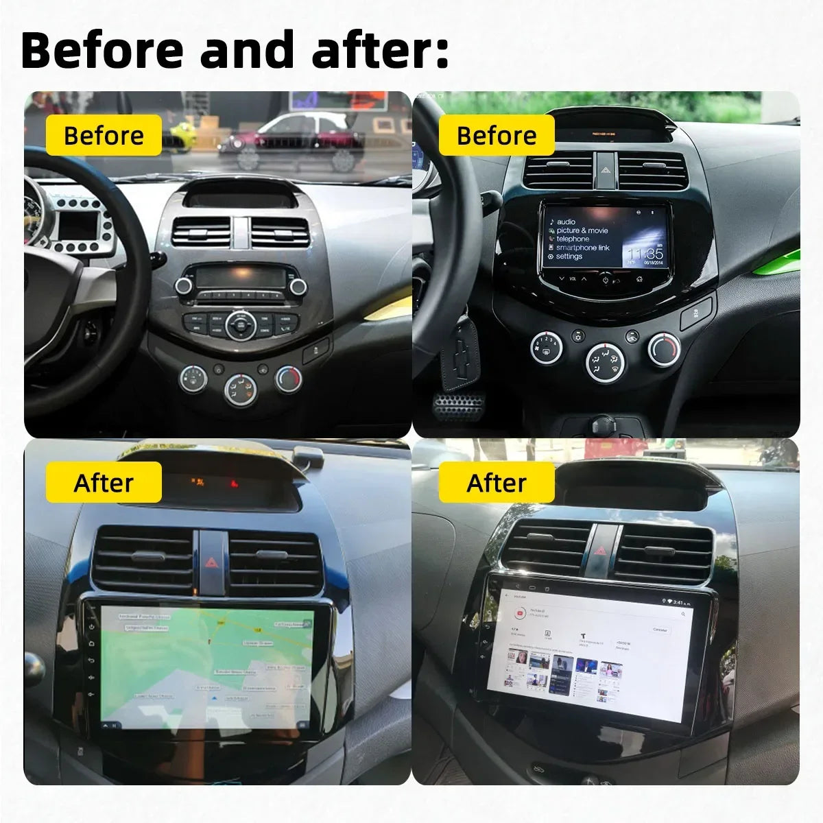 Car Radio Android 16 For Chevrolet Spark Beat Matiz Creative M300 2009-2016 Carplay Auto W
