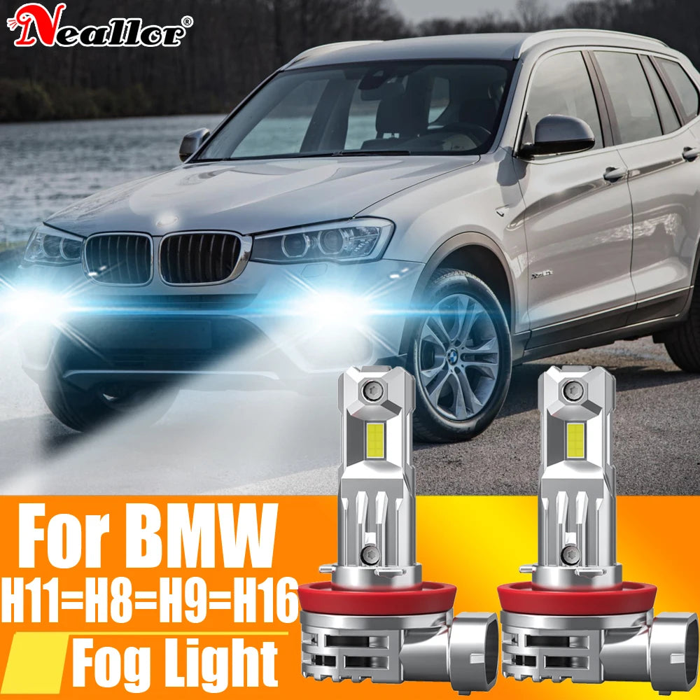 2x H11 H8 Led Fog Lights Headlight Canbus H16 H9 Car Bulb 6000K White Diode Driving Runnin