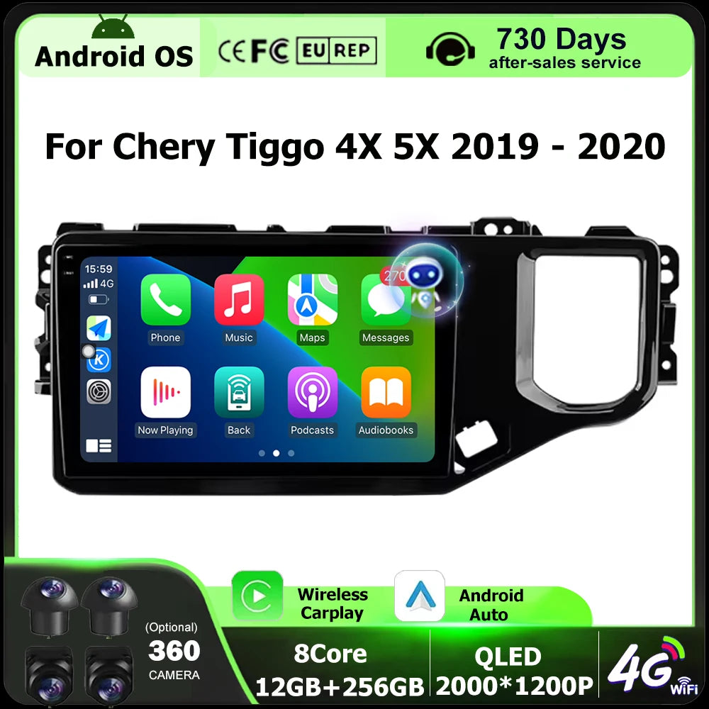Wireless CarPlay For Chery Tiggo 4X 5X I 2019-2020 Android 16 Car Radio Multimedia Video P