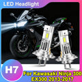 H7 Motorcycle LED Headlight Bulb With Fan 6000K Super Bright 1:1 Design For Kawasaki Ninja