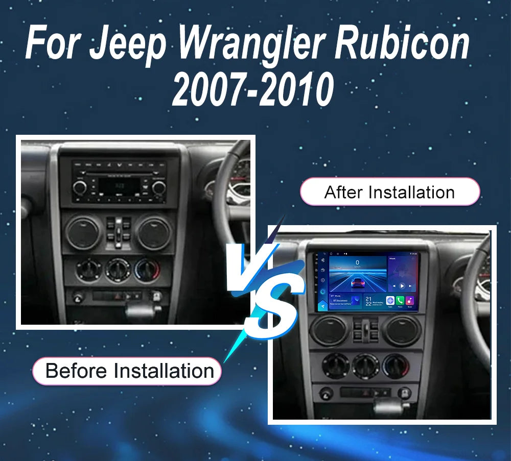 Car DVD Android 15 Radio Stereo For Jeep Wrangler Rubicon 2007-2010 Auto Multimedia Player