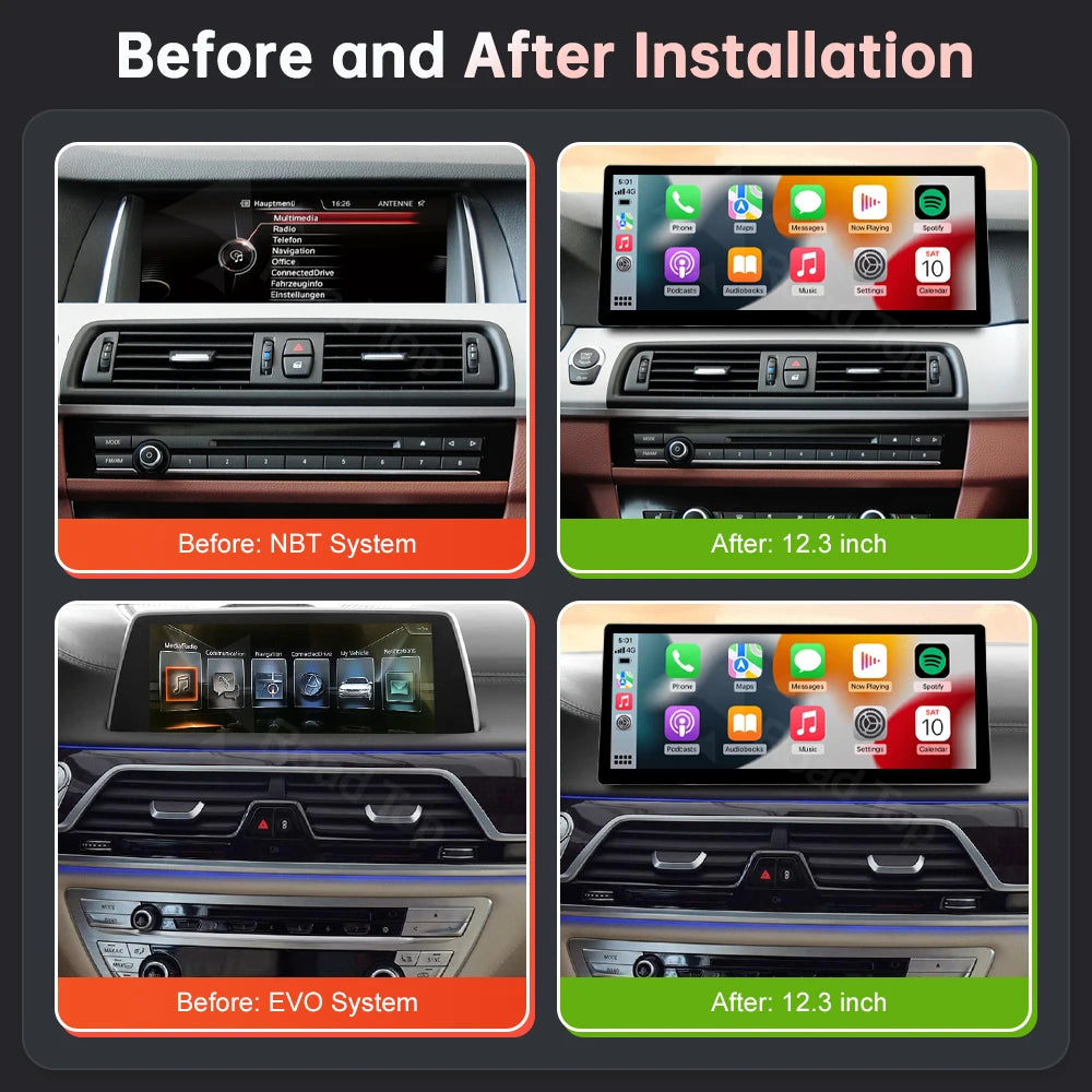 12.3'' Car Multimedia Display Screen For BMW 5 Series F10 F11 7 Series F01 F02 F03 CIC NBT | AUTOKITSHOP