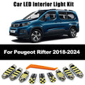 ZITWO 12Pcs LED Bulb Interior Light License Plate Lamp Kit For Peugeot Rifter 2018 2019 2020 202 - Canbus LED Car Light