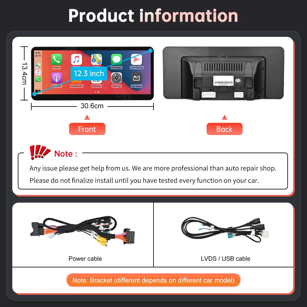 12.3 Wireless Carplay Screen Multimedia Display For Mercedes-Benz C GLC V Class W205 W447  | AUTOKITSHOP