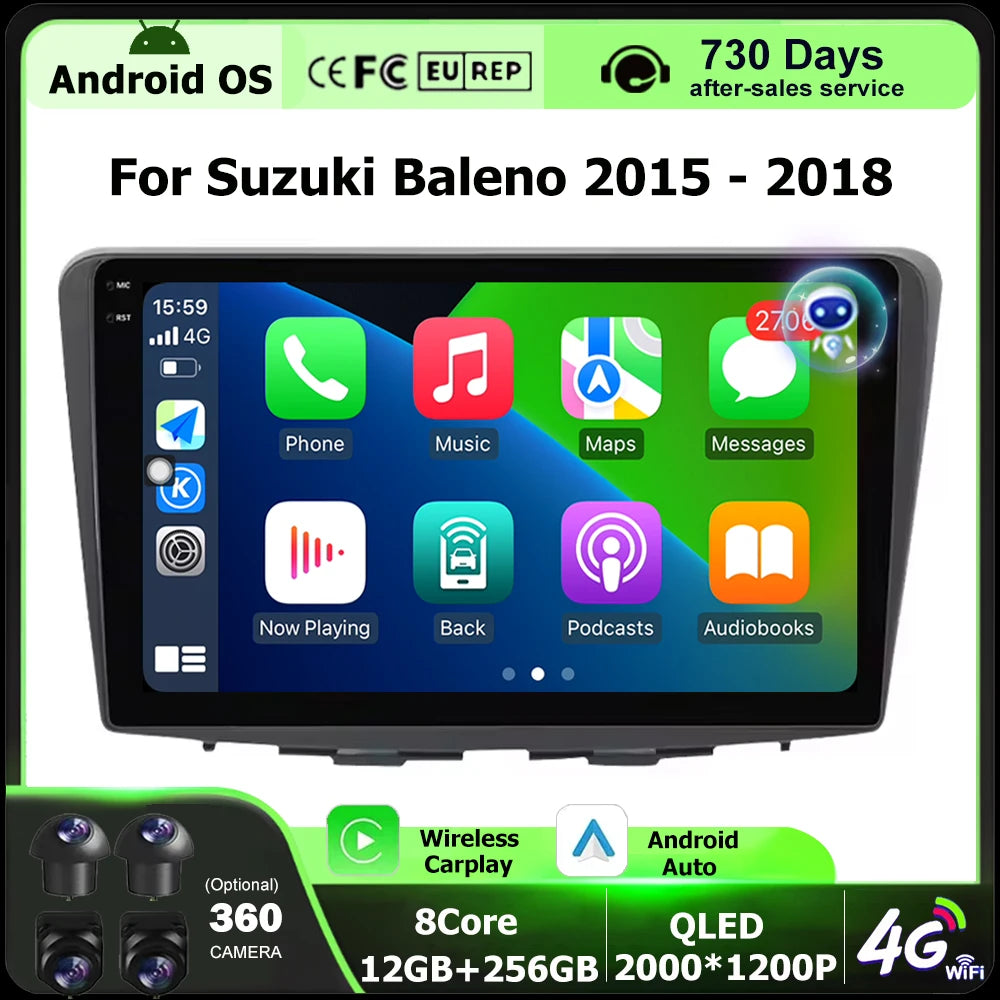 Android 16 Auto For Suzuki Baleno 2015 - 2018 Car Radio Multimedia Video Player GPS Naviga