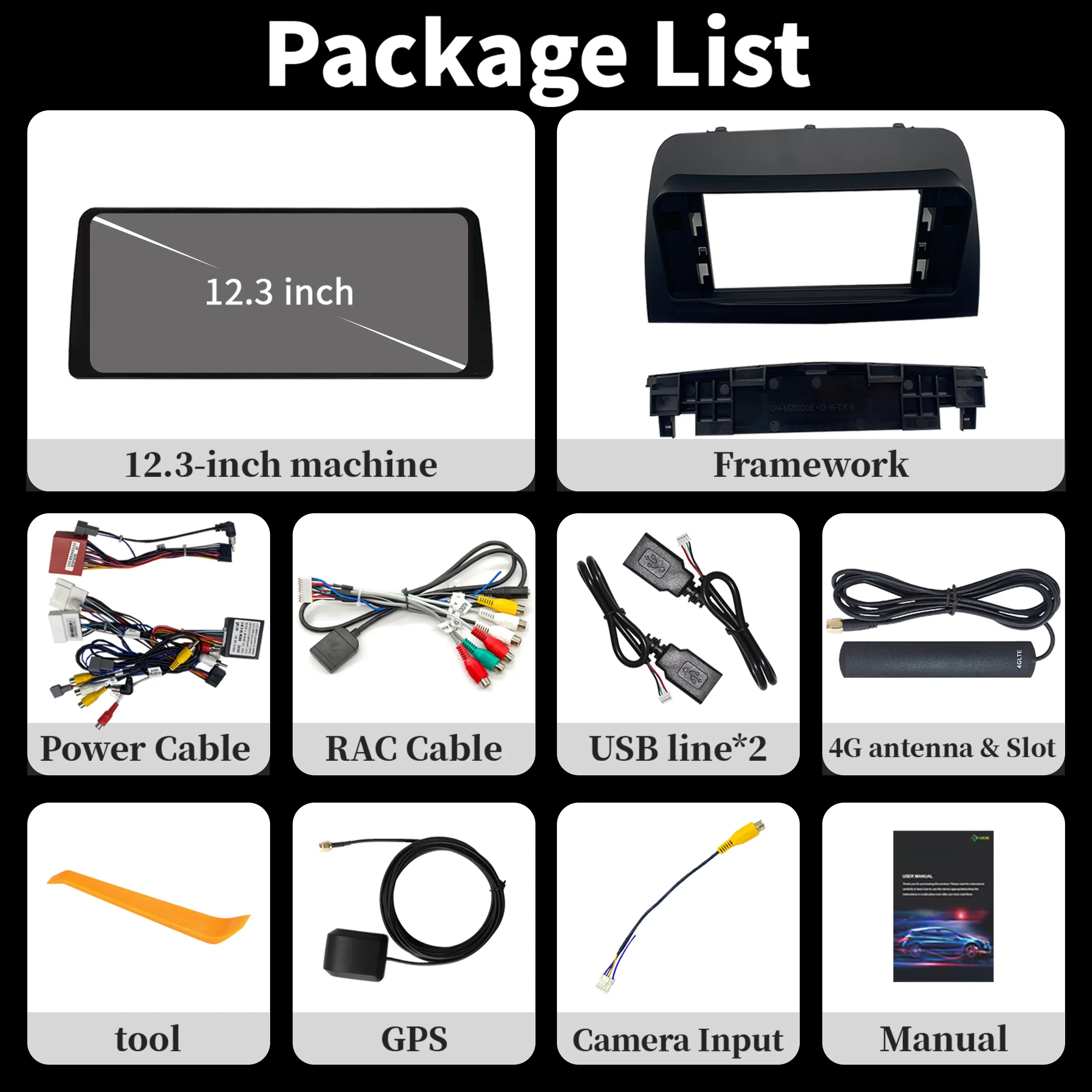 12.3" Android 15 For Mazda Cx5 CX-5 Cx 5 2014-2016 Car Radio Multimedia Navigation GPS Wir