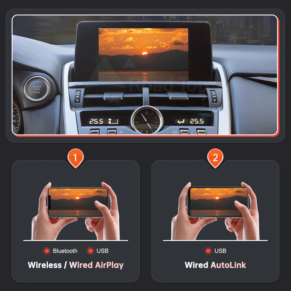 Wireless CarPlay Android Auto Decoder For Lexus NX RX IS ES GS RC CT LS LX LC UX GX 2014-2 | AUTOKITSHOP