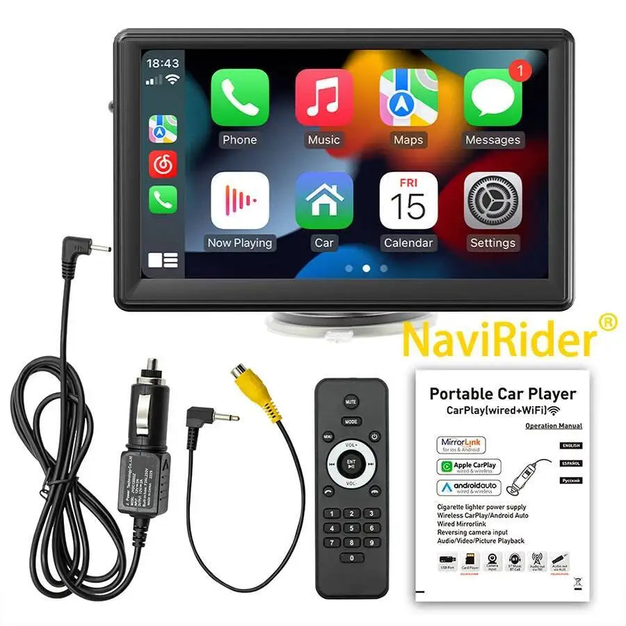 7inch Auto Wireless CarPlay Car Radio WiFi GPS FM HD Bluetooth Multimedia Touch Screen Uni