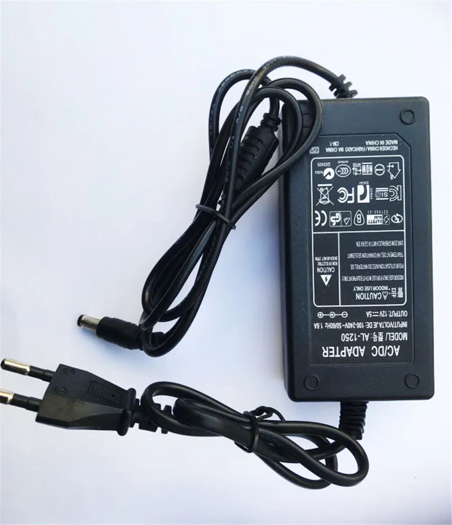 AC 110-220V EU Plug Adapter To DC 12V 5A Power Supply For Car Headlight Lens Professional