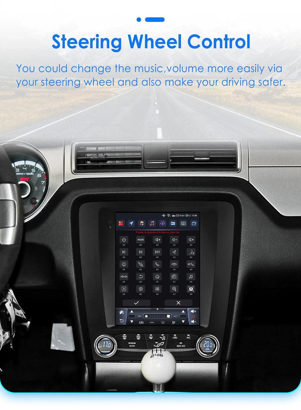 9.7"Android 13 Auto Car radio GPS Stereo for FORD Mustang 2010-2014 multimedia player 4G 8