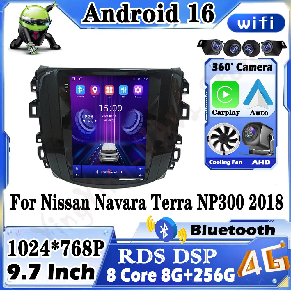 9" For Nissan Navara Terra NP300 2018 Wireless Carplay Car Radio GPS Navigation Multimedia