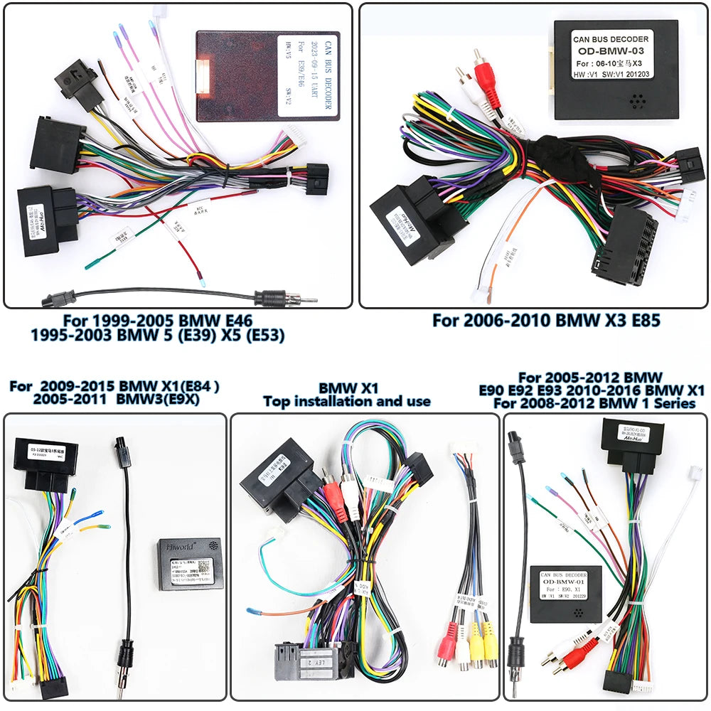 For1999-2005BMW E46 1995-2003BMW5 E39 X5 E53 CD radio cables Harness canbus 2006-2010X3 E8