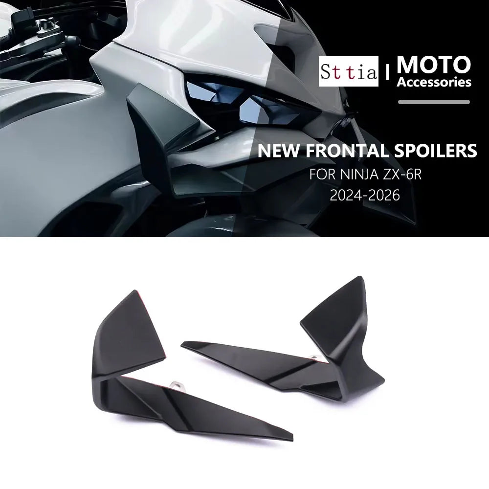 For Kawasaki Ninja ZX-6R ZX6R ZX 6R 2024-2025 2026 Front Fixed Winglets Aerodyna for ZX6R 2024-2025 - Automotive LED Lig