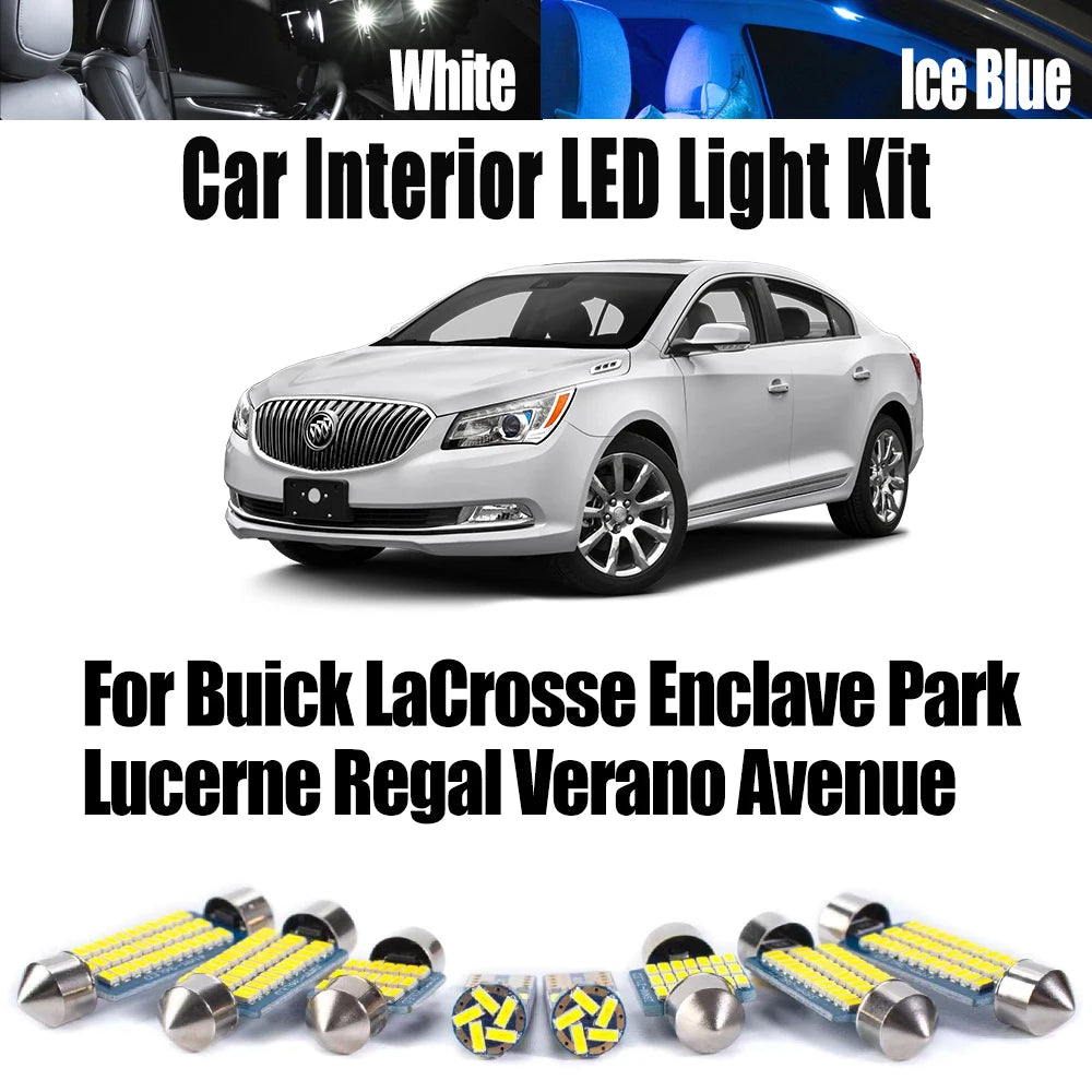 LED Interior Light Kit for Buick LaCrosse Enclave Lucerne Regal Verano Park Avenue LED Interior Reading Dome Trunk Li...