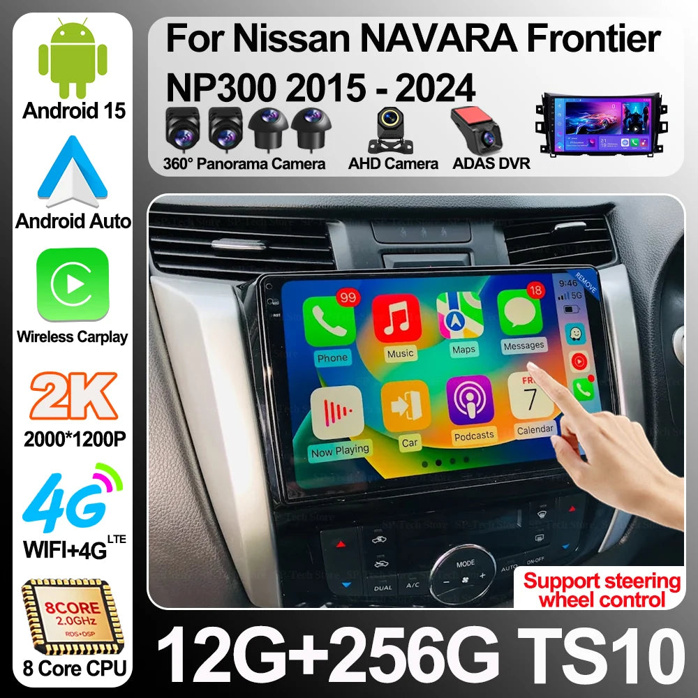 Android 16 Auto For Nissan Navara Frontier Np300 2015-2024 Car Radio Multimedia Video Play | AUTOKITSHOP
