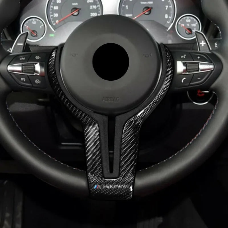 Suede Carbon Fiber Steering Wheel Trim Replace For BMW M2 M3 M4 M5 M6 X5M F06 F12 F13 Car