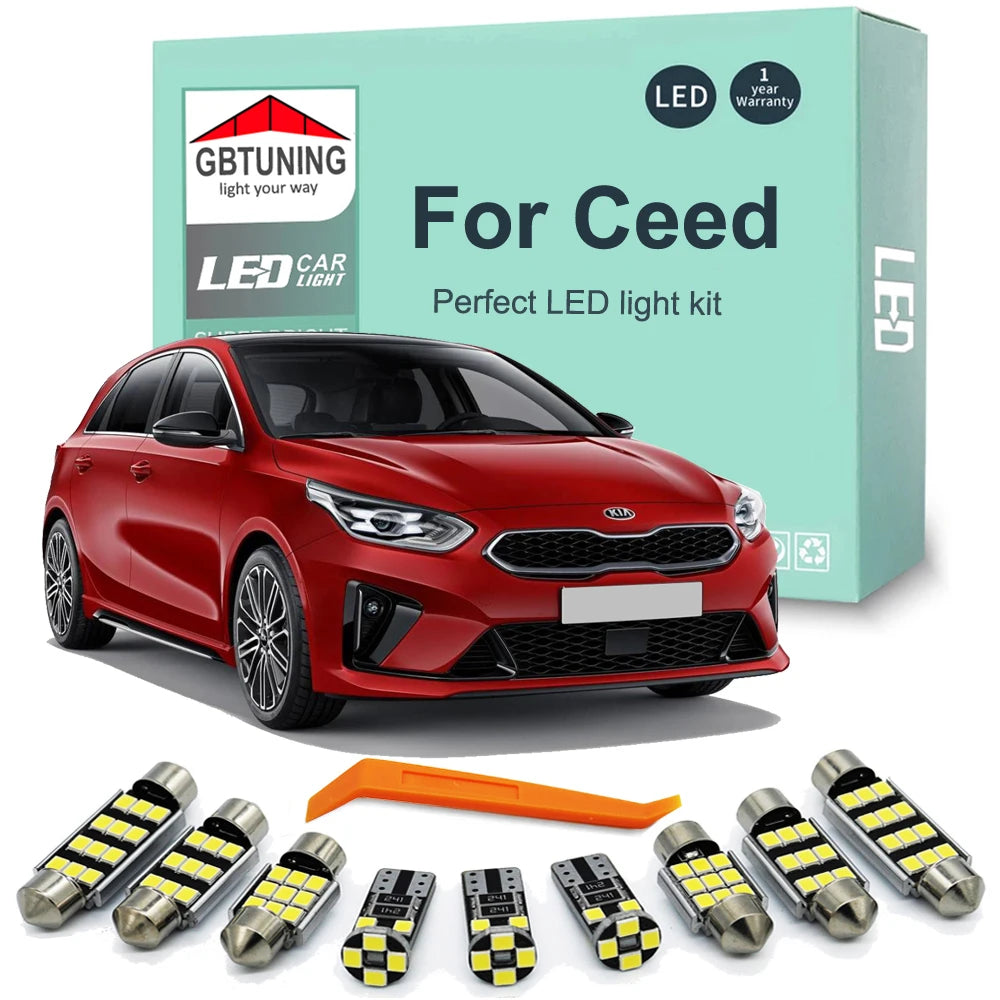 LED Interior Light Kit for Kia Ceed C'eed Proceed Hatchback SW 2006 - 2018 - Canbus Dome Map Door Trunk Bulbs | AUTOK...