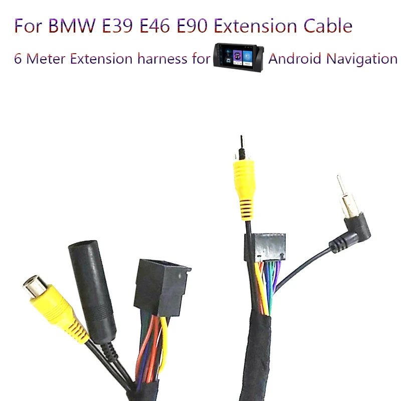 6M Monitor extension cable only fits for BMW E39 Android Stereo GPS Radio in our store.