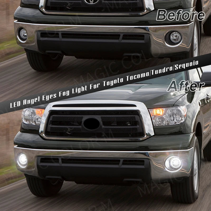 LED Fog Light Angel Eyes For Toyota Tacoma Tundra Sequoia 2005 2006 2007 2008 2009 2010 20 | AUTOKITSHOP