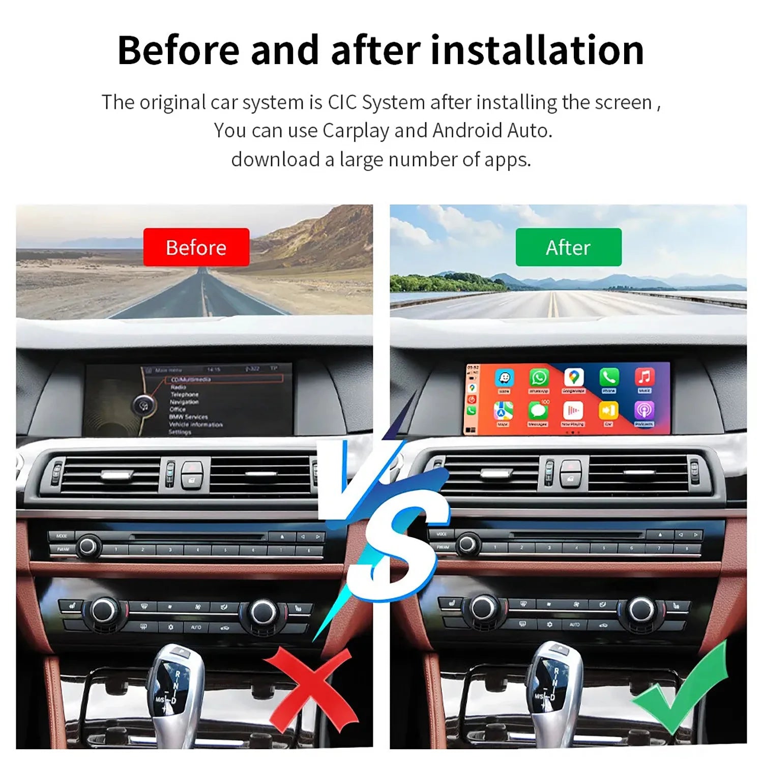 Wireless CarPlay Support Wireless/ Wired Android IOS For BMW CIC System Car 5 7 Series F10