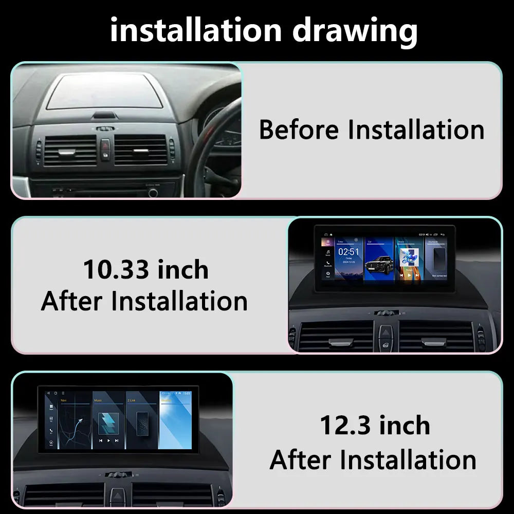 RHD Wireless Carplay Android For BMW X3 E83 2005 -2011 Car Radio Multimedia Player GPS Nav