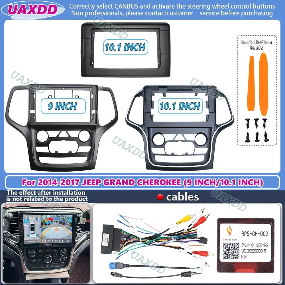 9 Inch For JEEP Grand Cherokee 2014-2017 Car Radio Stereo GPS MP5 Android Player 2 Din Hea
