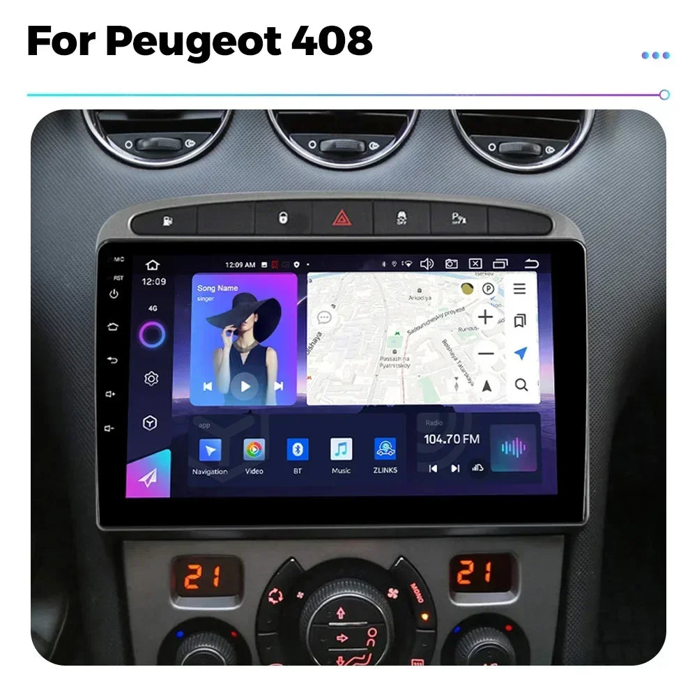 Android 13 Car Radio for Peugeot 408 for Peugeot 308 308SW GPS Multimedia Video Player 2di | AUTOKITSHOP