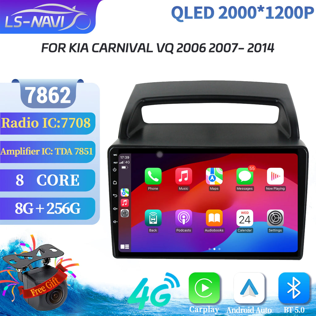Android 14 For KIA Carnival VQ 2006 2007-2014 Wireless BT Carplay Android Car Radio Multim