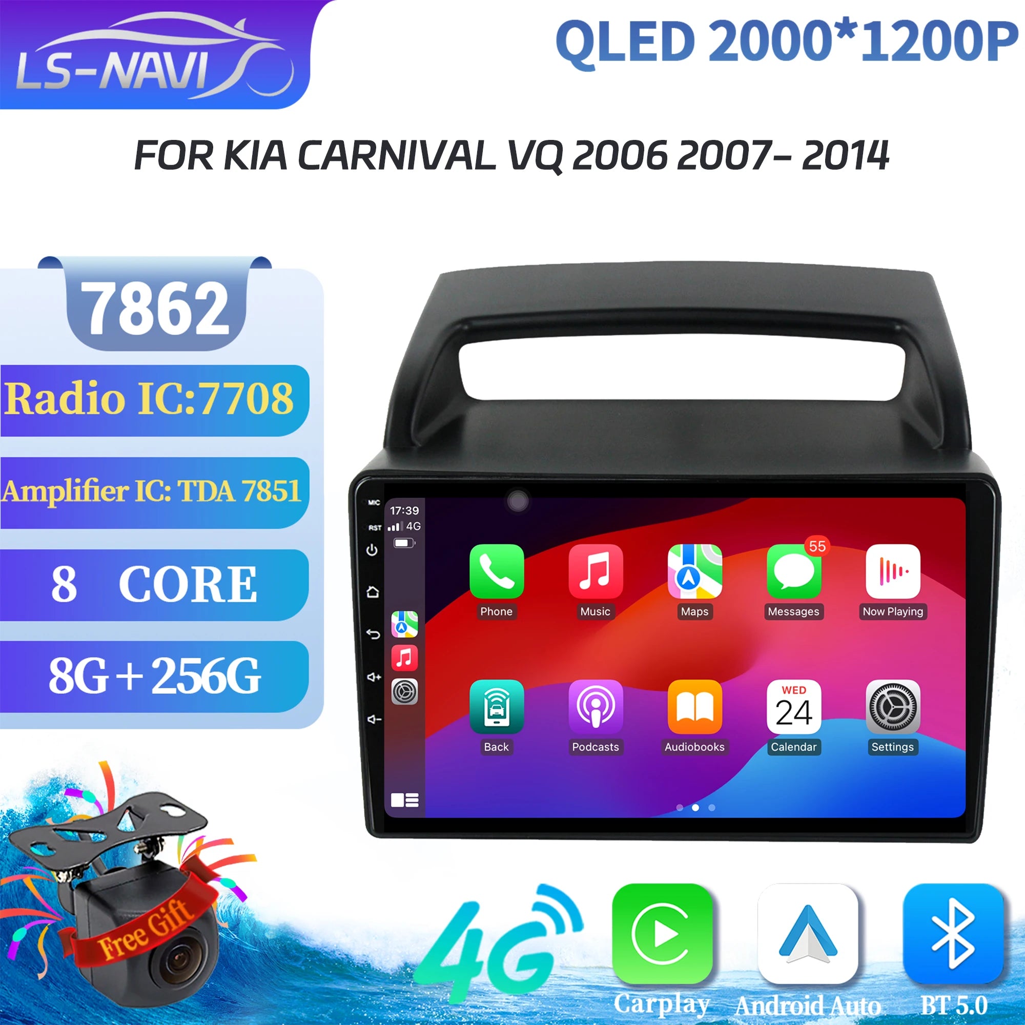 Android 14 For KIA Carnival VQ 2006 2007-2014 Wireless BT Carplay Android Car Radio Multim
