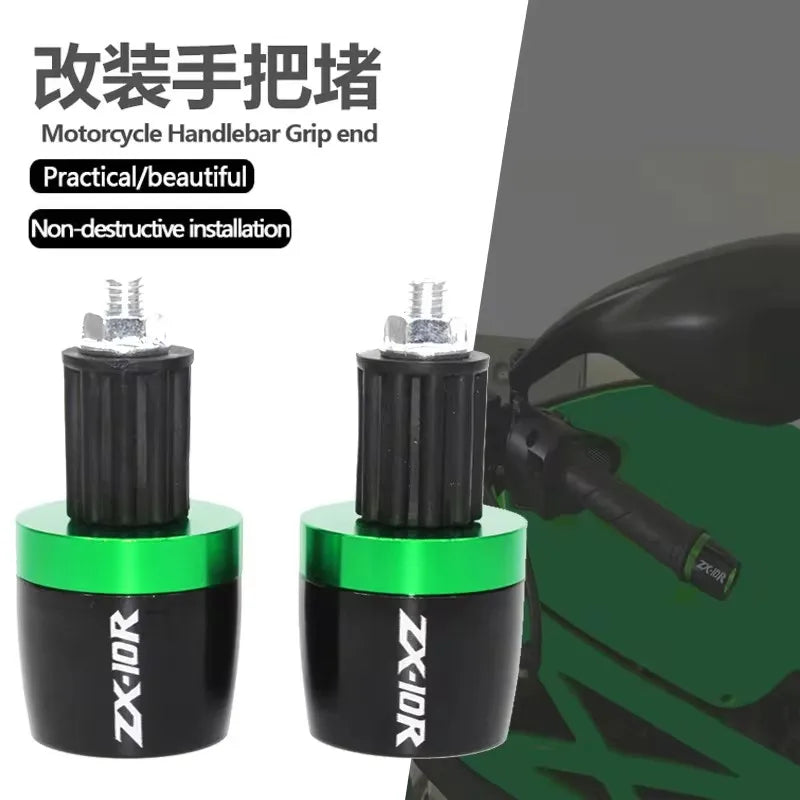 7/8" CNC Motorcycle Accessories Handlebars Bar Ends Grips Slider For Kawasaki ZX10R 2006 2007 20 - Automotive LED Light