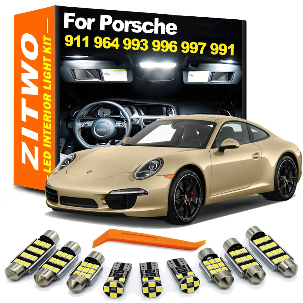ZITWO LED Interior Light Bulb Kit For Porsche 911 964 993 996 997 991 Targa Speedster Carrera Turbo 4 S 4S GTS RS GT3 1989-2016