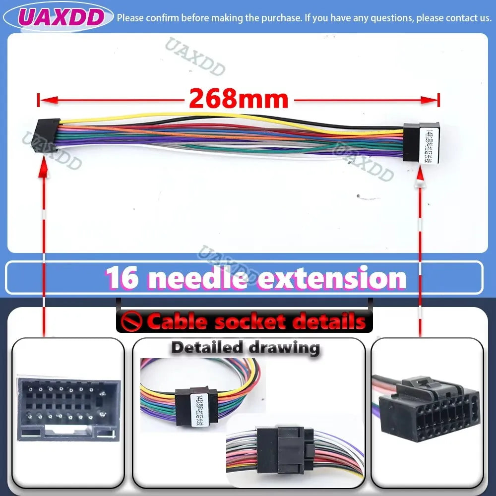 Car Rear View Harness 5A 24V to 12V 24V extended 16 pin cable Voltage Converter for Cars a
