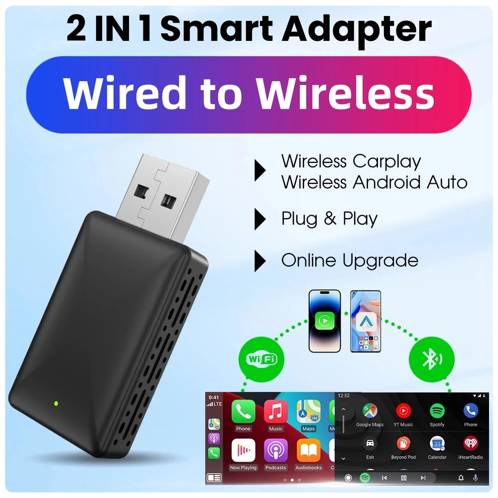 LEXXSON Mini Wireless For Apple CarPlay Adapter Portable Smart Mini Box Plug & Play BT WiF | AUTOKITSHOP