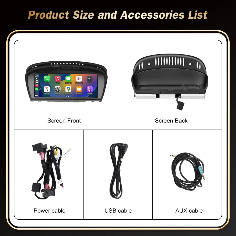 8.8' RoadTop Wireless CarPlay Android Auto For BMW 3 5 Series E90 E91 E60 E61 2005-2010 CC