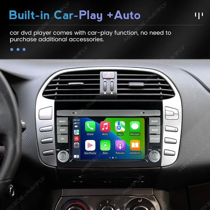Android 15 Car Radio For Fiat Bravo 198 2 II 2007 -2014 Wireless CarPlay Android Auto Mult