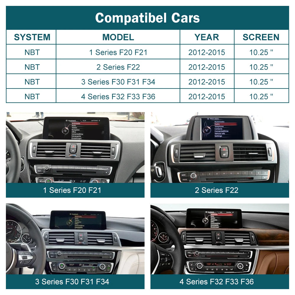 RoadTop 10.25 12.3 Inch Wireless CarPlay Multimedia Screen For BMW Series 1 2 3 4 F20 F21