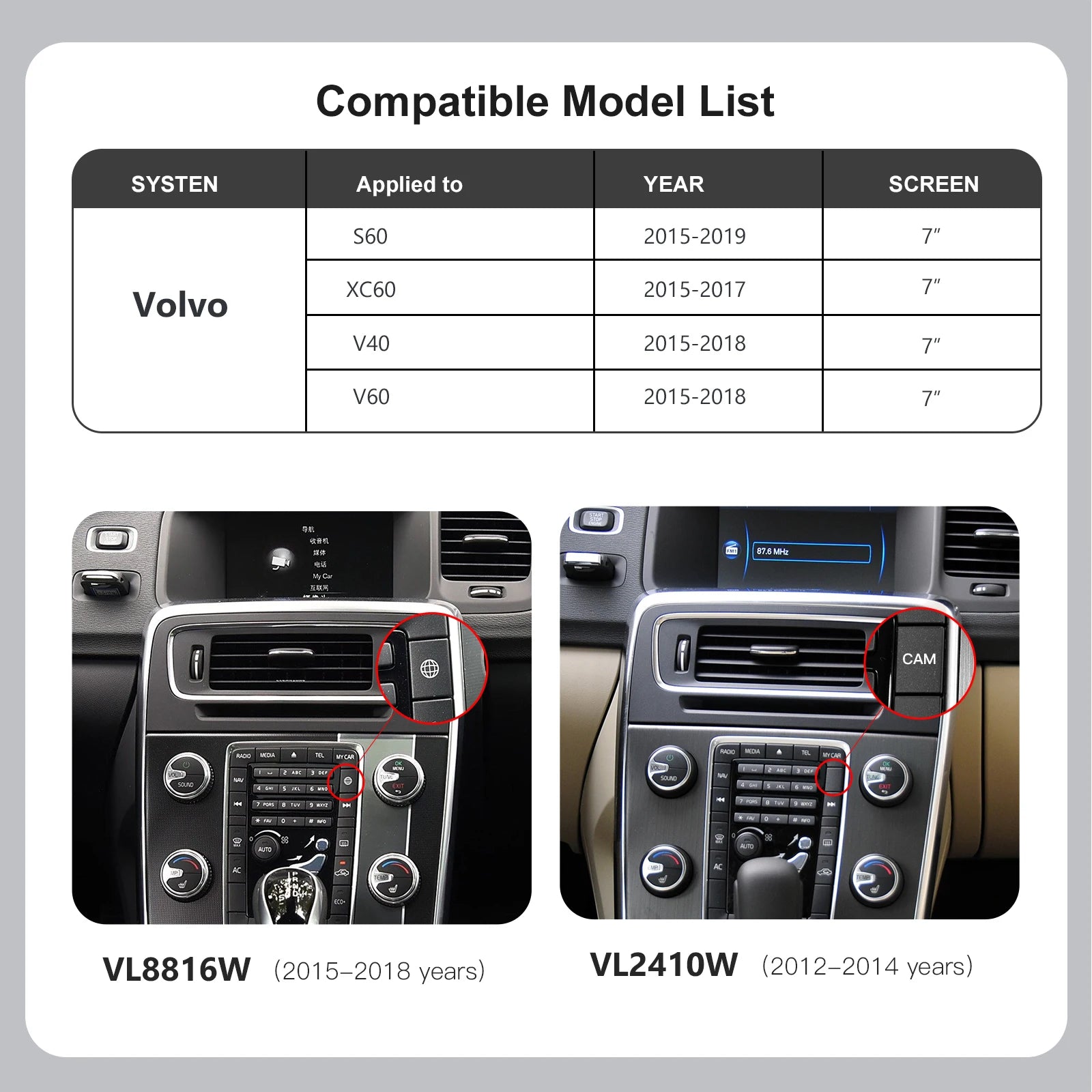 Wireless Carplay Android Auto Interface for Volvo XC60, S60, V40, V60 with Airplay Mirror  | AUTOKITSHOP