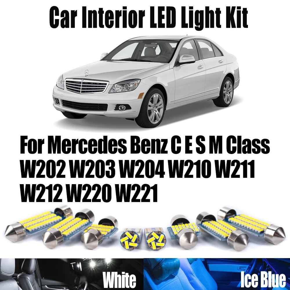 LED Interior Light Kit for Mercedes Benz C E S M Class W202 W203 W204 W210 W211 W212 W220 W221 LED Interior Dome Ligh...