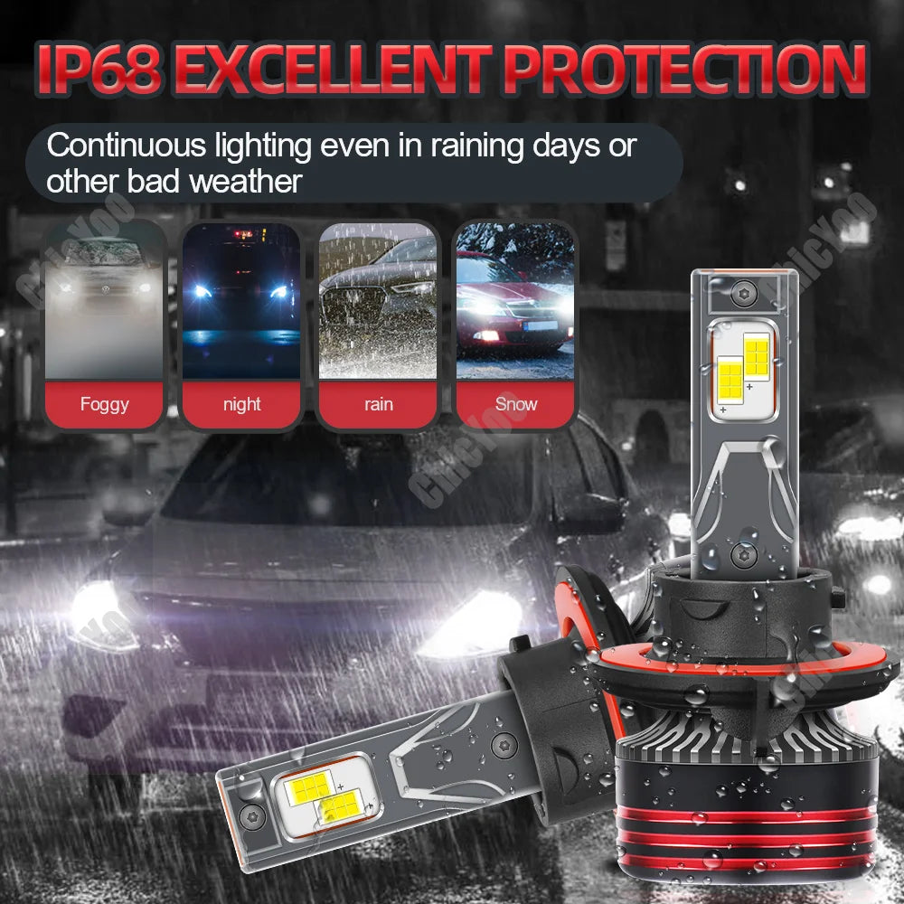 6000K White H13 High Low Beam LED Headlights 3570 CSP Chips 150W 30000LM Canbus Auto Headl
