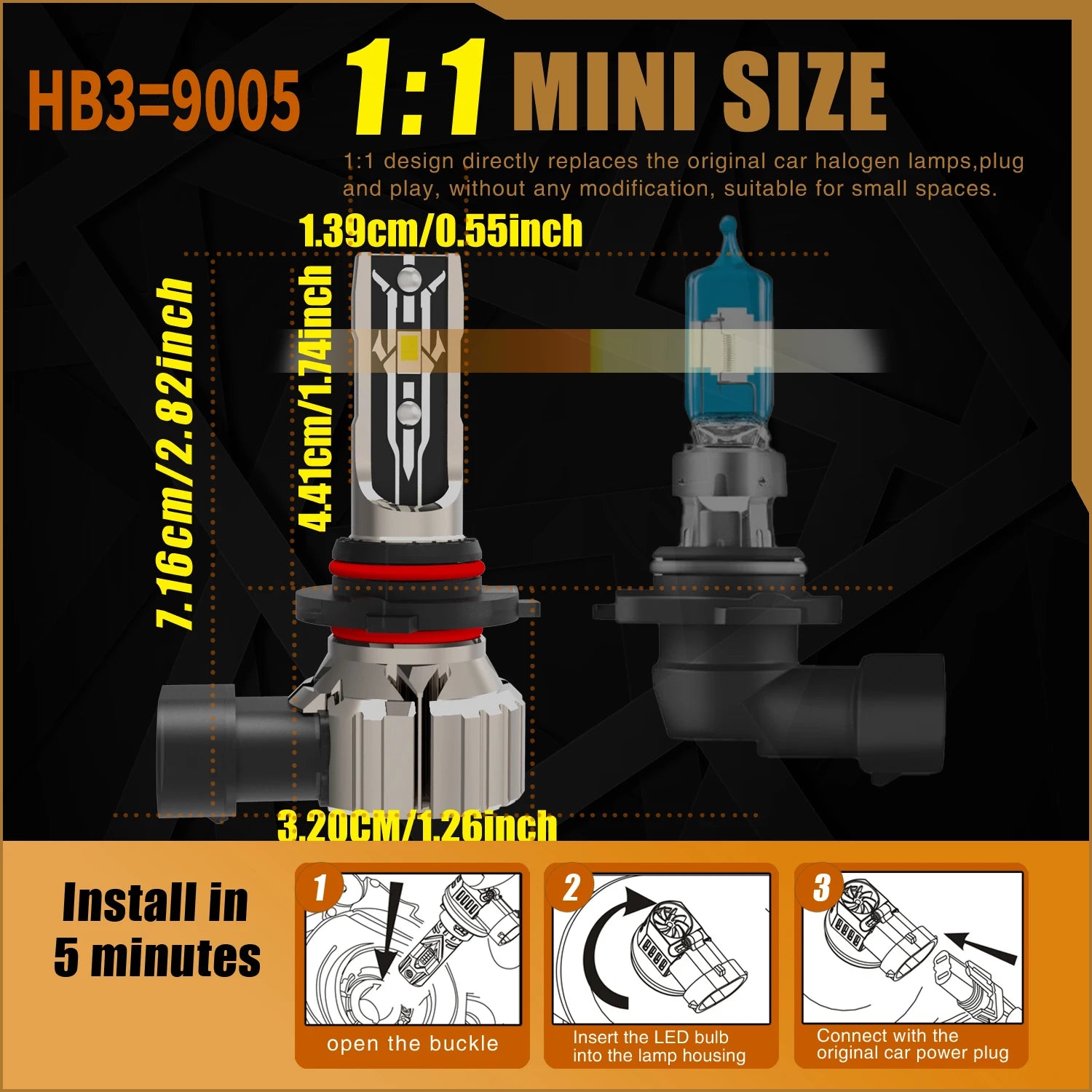 HB3 P20d P22d PY20d 9005 HB4 9006 H10 9145 Led Headlight Canbus Powerful Vehicles Light Ca