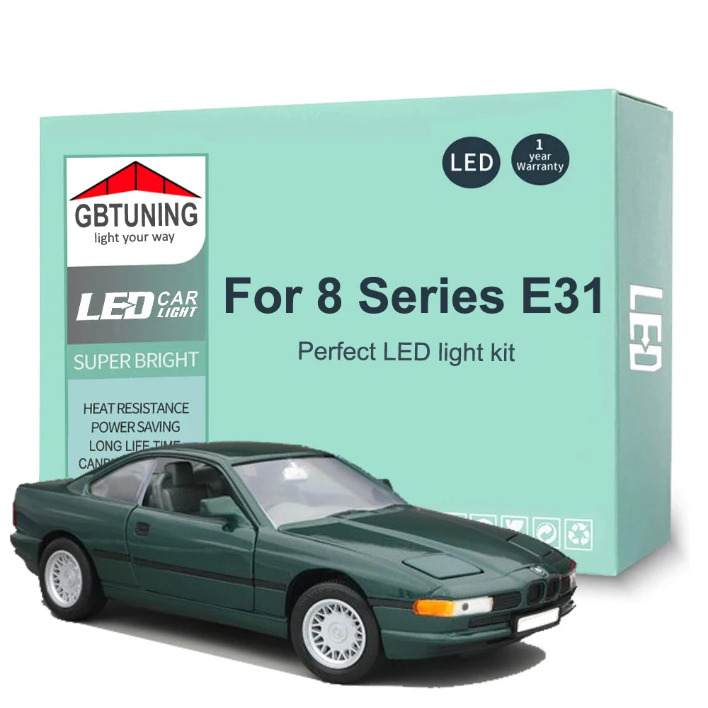 17-Piece LED Interior Light Kit for BMW 8 Series E31 840 850 1990-1997 - Canbus Dome Map Door Trunk Bulbs | AUTOKITSHOP
