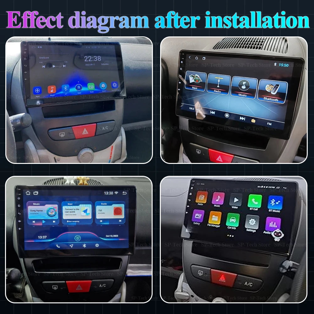 Car Radio For Peugeot 107 Toyota Aygo Citroen C1 2005-2014 Multimedia Player Carplay Andro | AUTOKITSHOP