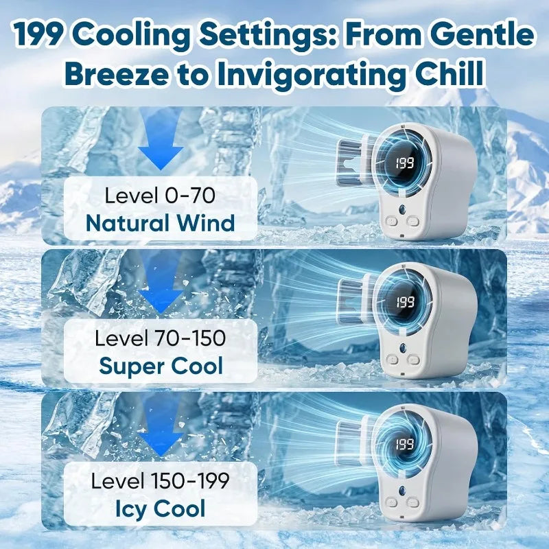 Clip on Semiconductor Cooling Car Fan USB Rechargeable Portable Desk Fan LED Display 360 Rotatio - Automotive LED Light