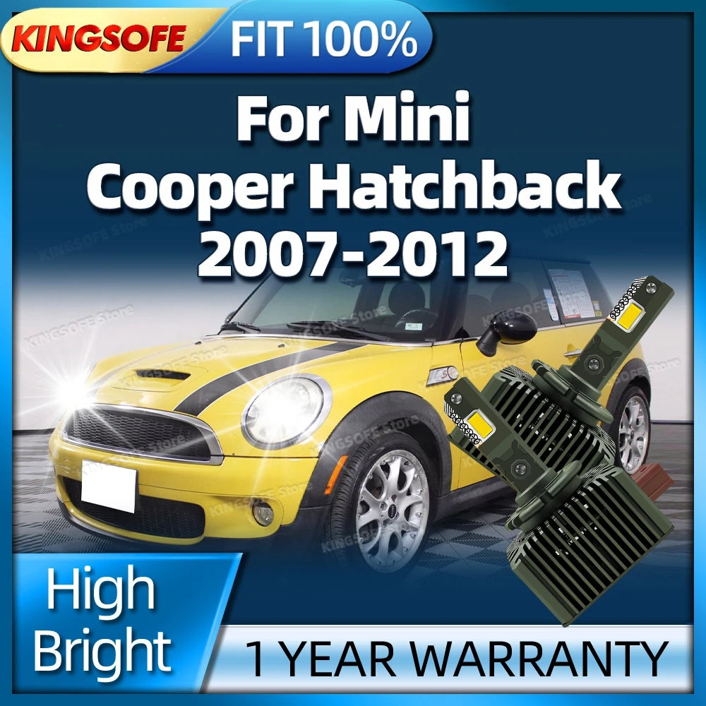 LED Car Headlight HID D1S Headlamp Turbo Lamp Canbus 6000K For Mini Cooper Hatchback 2007