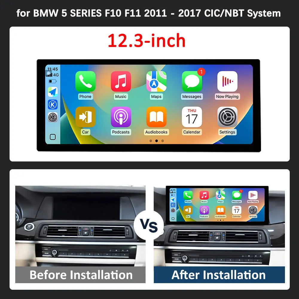 Wireless Carplay Car Radio Multimedia Player Android 16 for BMW 5 SERIES F10 F11 2011 - 20