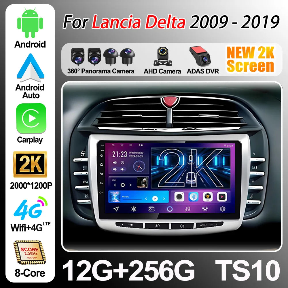 Android 16 For Lancia Delta 2009 2010 2011 2012 2013 2014 2015 - 2019 GPS Carplay Car Ster | AUTOKITSHOP