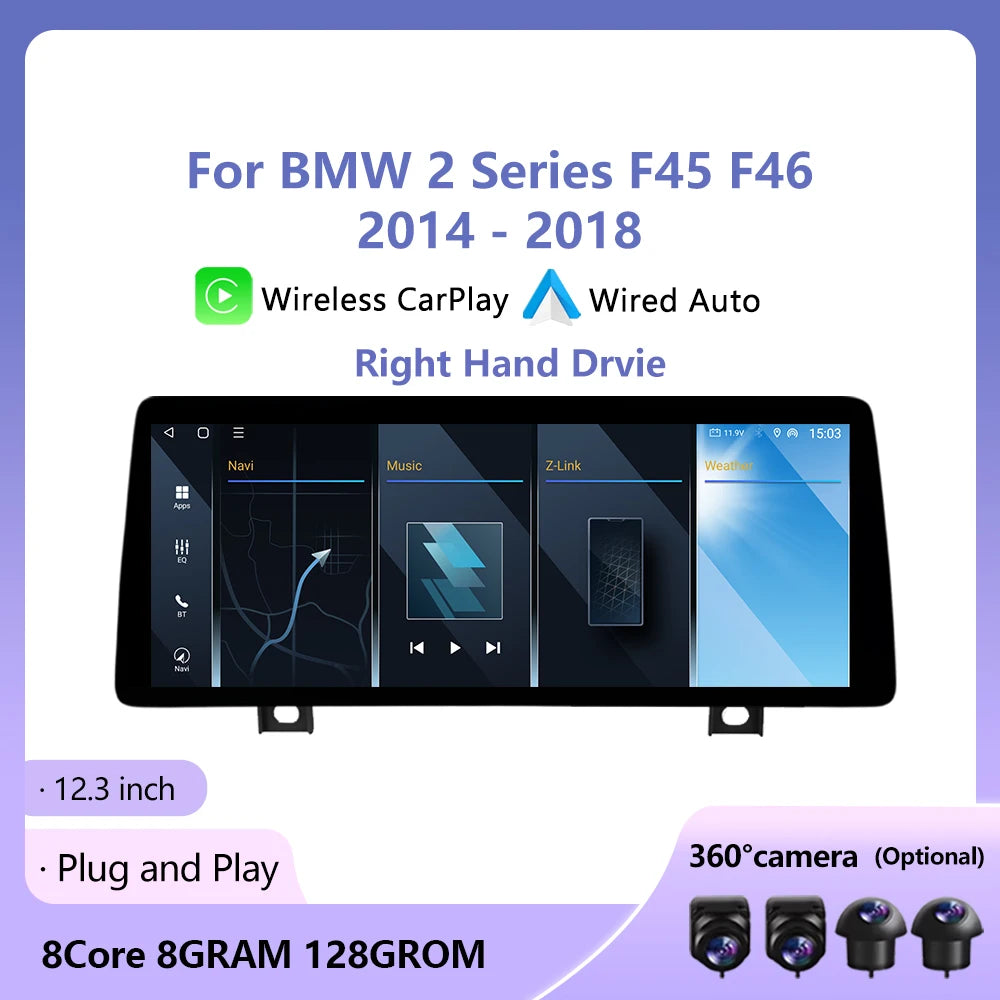 RHD Android For BMW 2 Series F45 F46 2014 -2018 NBT/EVO System Car GPS Navigation Wireless