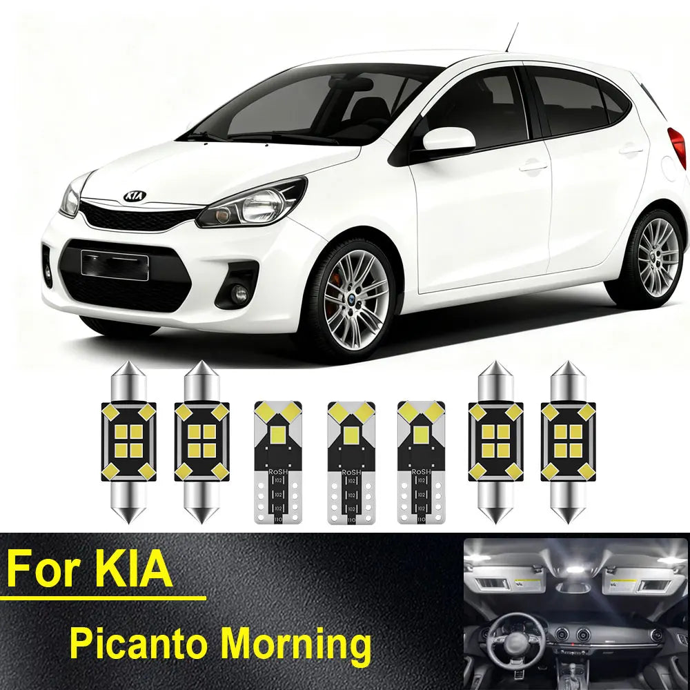 LED Interior Light Kit for KIA Picanto Morning SA TA JA 2004-2010 - Canbus Dome Map Door Trunk Bulbs | AUTOKITSHOP